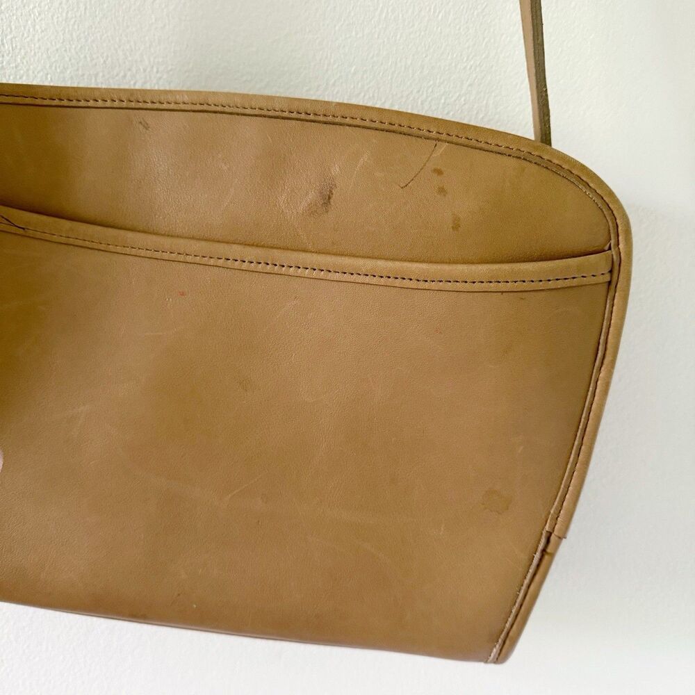 Vintage 90s Coach Brighton Leather Bag Purse British Tan Made in the USA - Picture 10 of 16